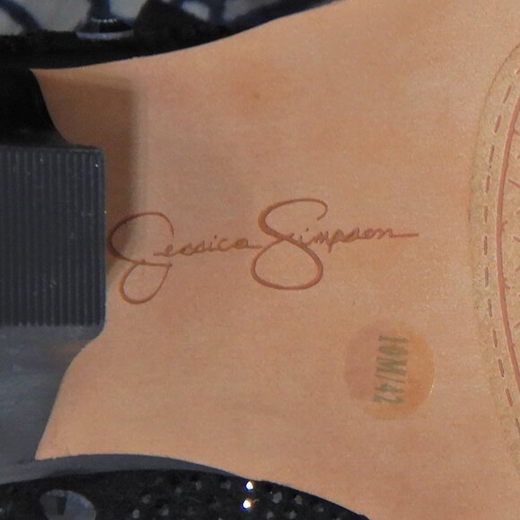 Jessica Simpson "Zellya" Short Black Rhinestone Slouch Western Boots - Picture 10 of 15